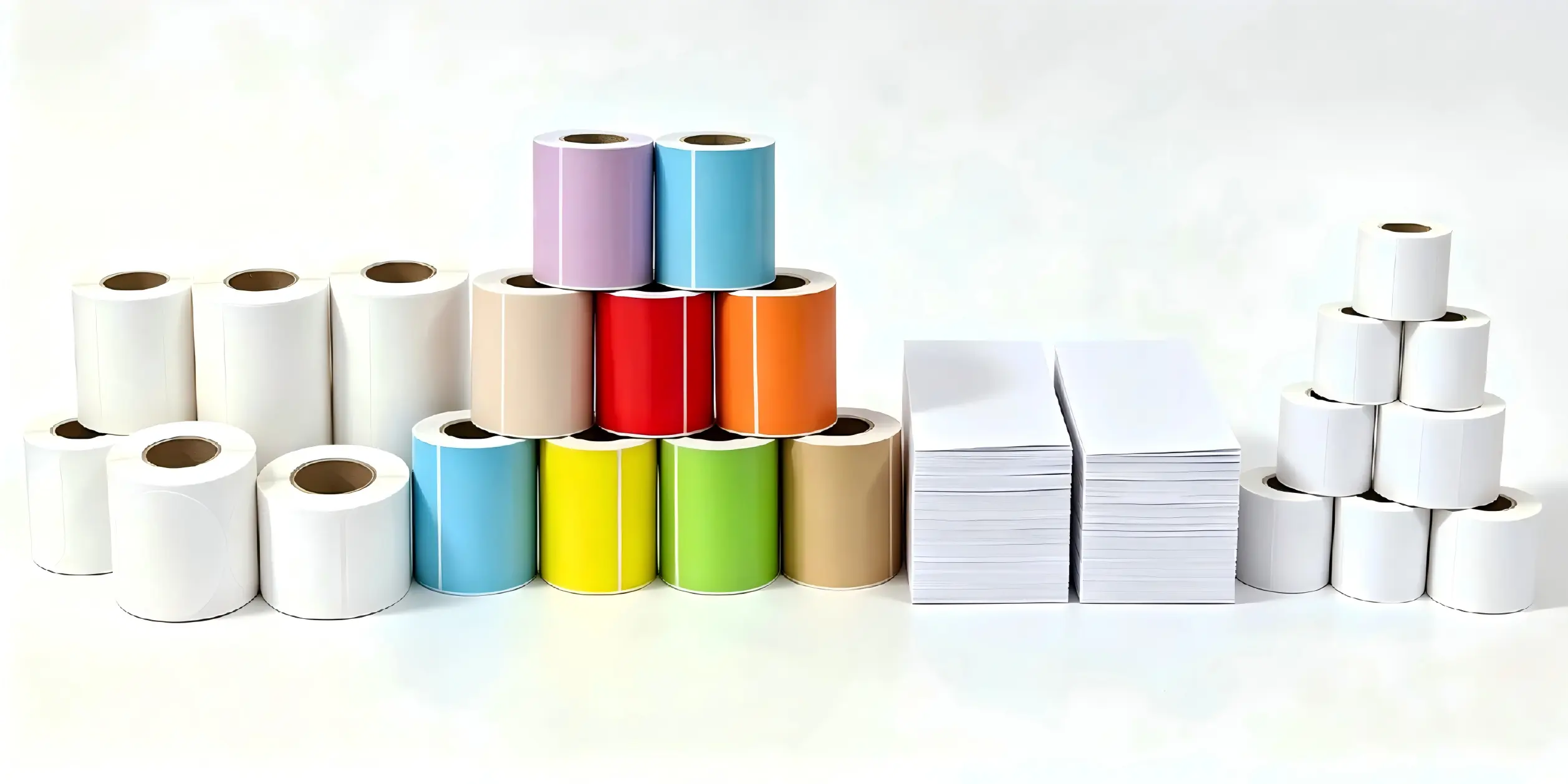 Guanglun provides customized labels and thermal paper solutions with flexible options for sizes, materials, specifications, and printing to meet diverse industry requirements. Contact our team to discuss your custom requirements.